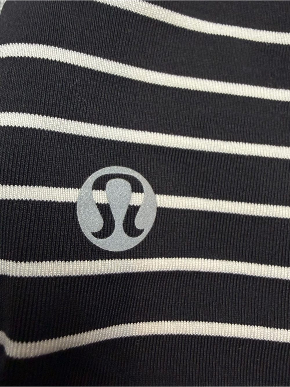 Lululemon Runday Crop-Parallel Stripe White Black - Picture 8 of 13